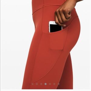 Lululemon Fast & Free Crop Leggings, Magma
